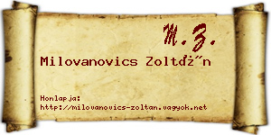 Milovanovics Zoltán névjegykártya